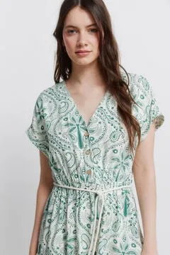 Vestido midi estampado paisley