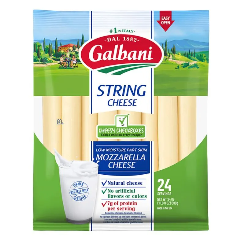 Galbani String Cheese, Mozzarella, Low Moisture Part Skim