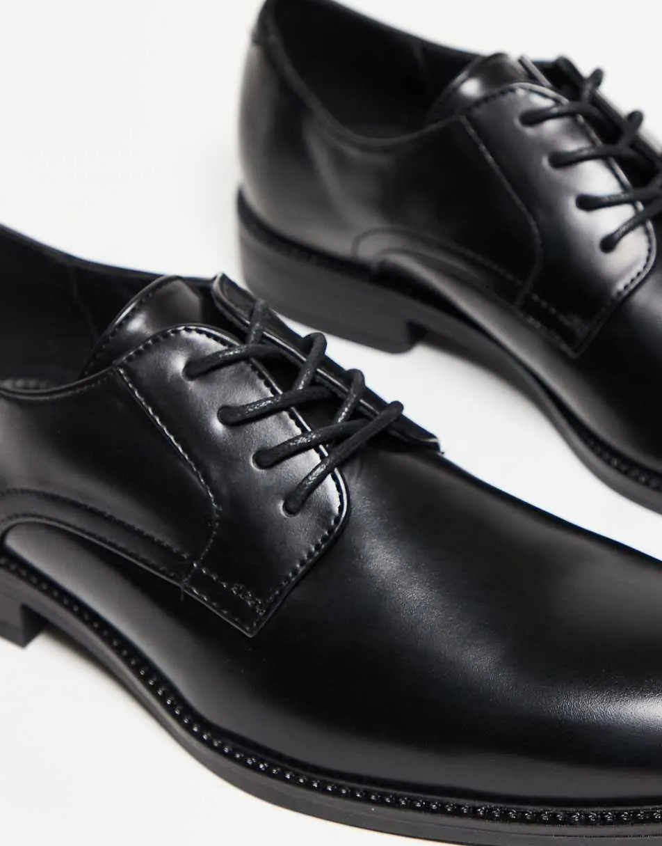 ASOS DESIGN smart lace up derby shoes in black