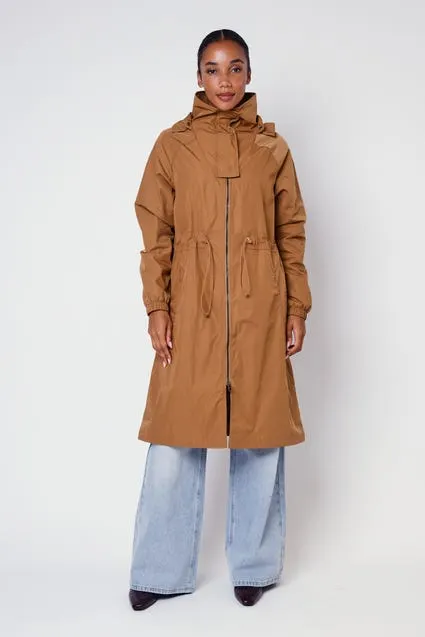 Lange regenjas met afneembare kap- MAE