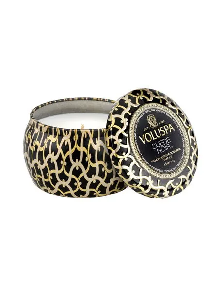 Maison Mini Tin Scented Candle Suede Noir