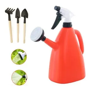 Annaffiatoio portatile multiuso da 1 litro con funzione di spruzzo regolabile | Ideale per la cura delle piante | mini raschietto da giardino incluso