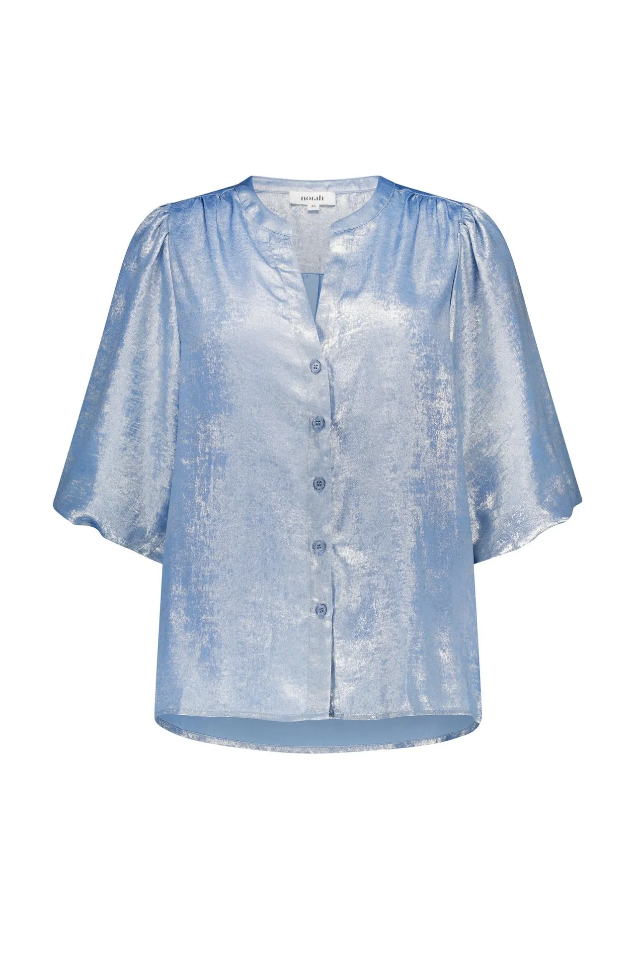 Blauwe blouse met glans