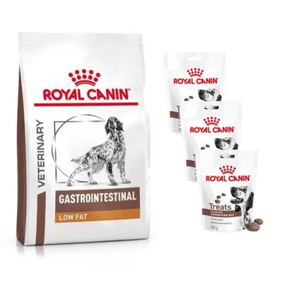 Royal Canin Veterinary Gastrointestinal 2 à 15 kg + friandises 3 x 230 g en cadeau !