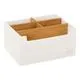 Organisateur maquillage bambou 5 casiers blanc 18x...