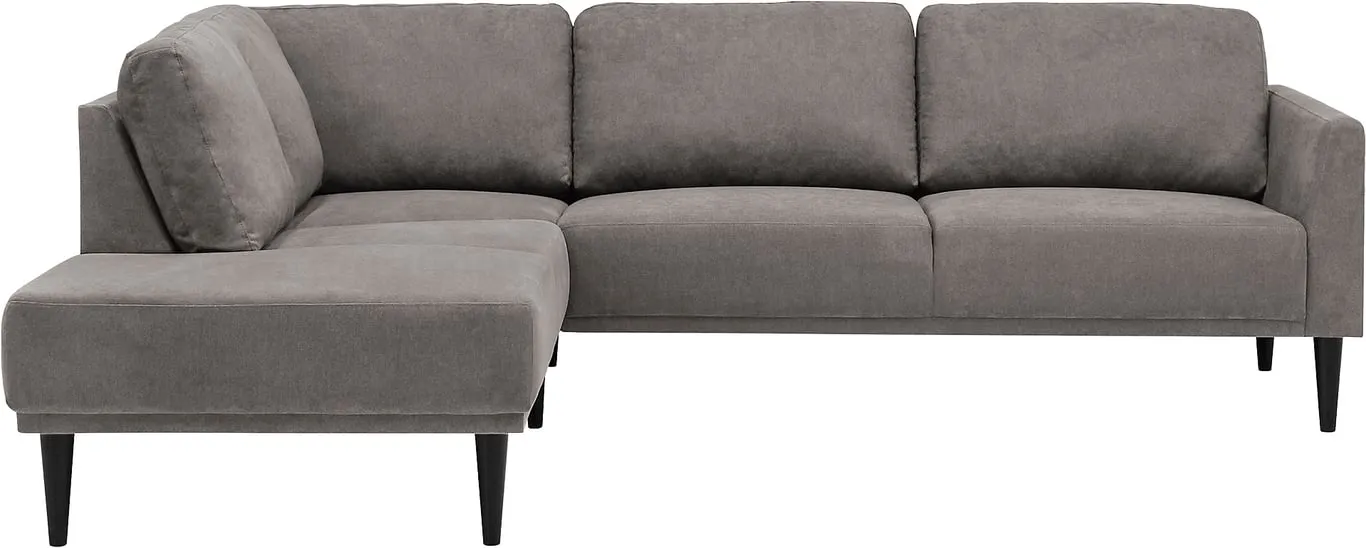 Prato hjørnesofa 3 seter med åpen ende venstre, stoff Soro warm grey 91