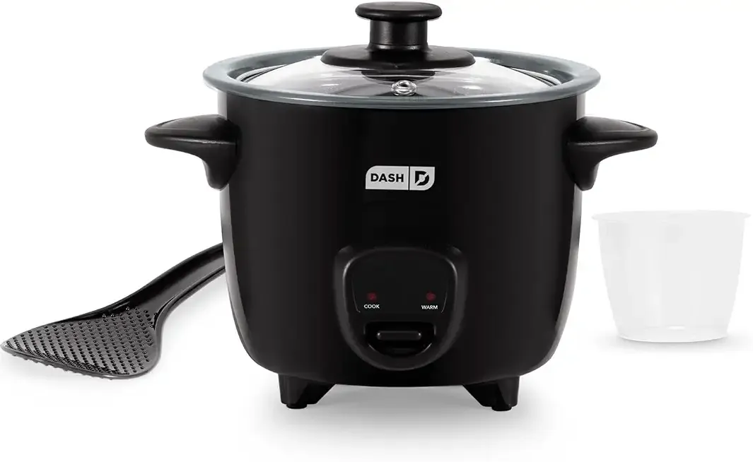 Dash Mini Rice Cooker, 2-Cup Removable Ceramic Nonstick Pot, Black
