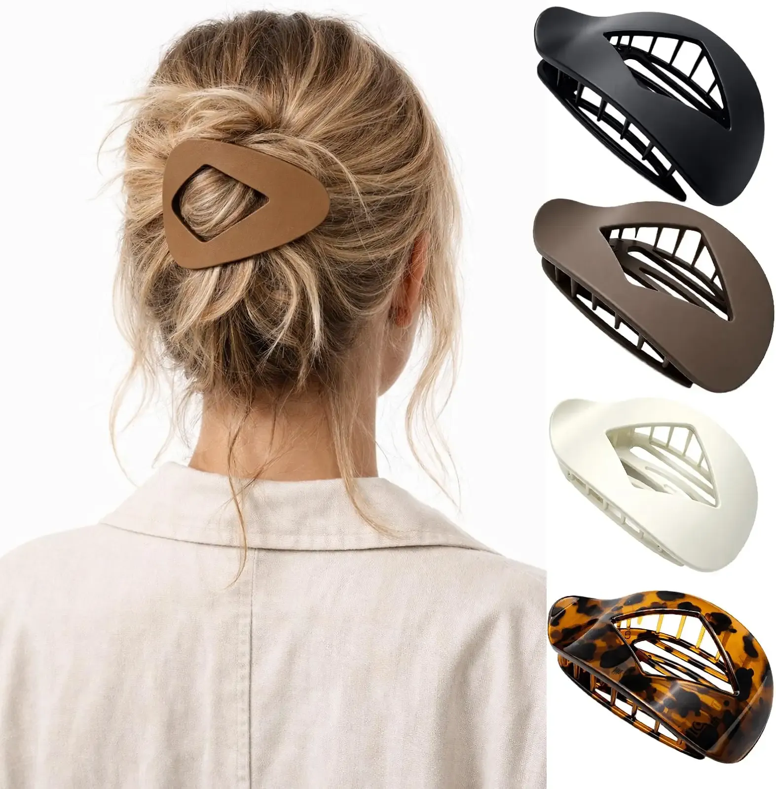 4-Pack Duckbill Hair Clips for Women,Flat Claw Design,Solid Color,Casual Elegant for Thick or Thin Hair,Suitable for All Hair Lengths