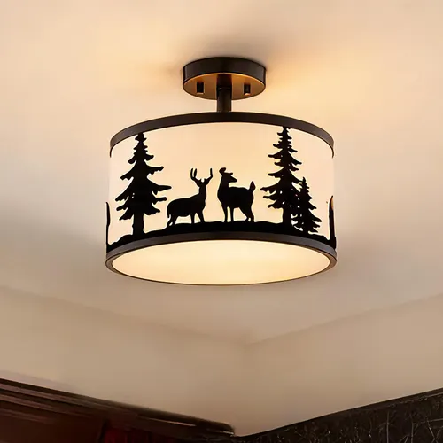 Patriot Lighting® Natsu Bronze 3-Light Semi-Flush Mount Ceiling Light