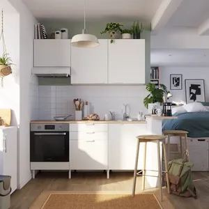 Cocina en kit Eleki blanca 3 módulos altos + 3 bajos L.180 x H.217 x P.58 cm