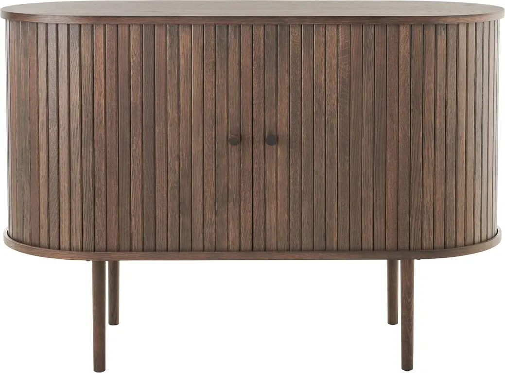 Slide liten skjenk 110x45, H 76 cm, brun, lakkert eikefiner