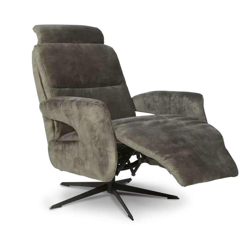 Relaxfauteuil Capri - handmatig - velvet Adore Hunter