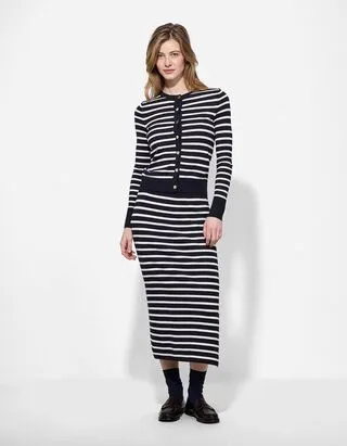 Gonna a maglia - Lunghezza al polpaccio - blu scuro