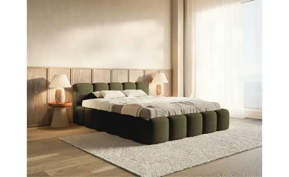 Selsey Polsterbett in Bouclé Cloudy Low BHL 160|72|218 cm