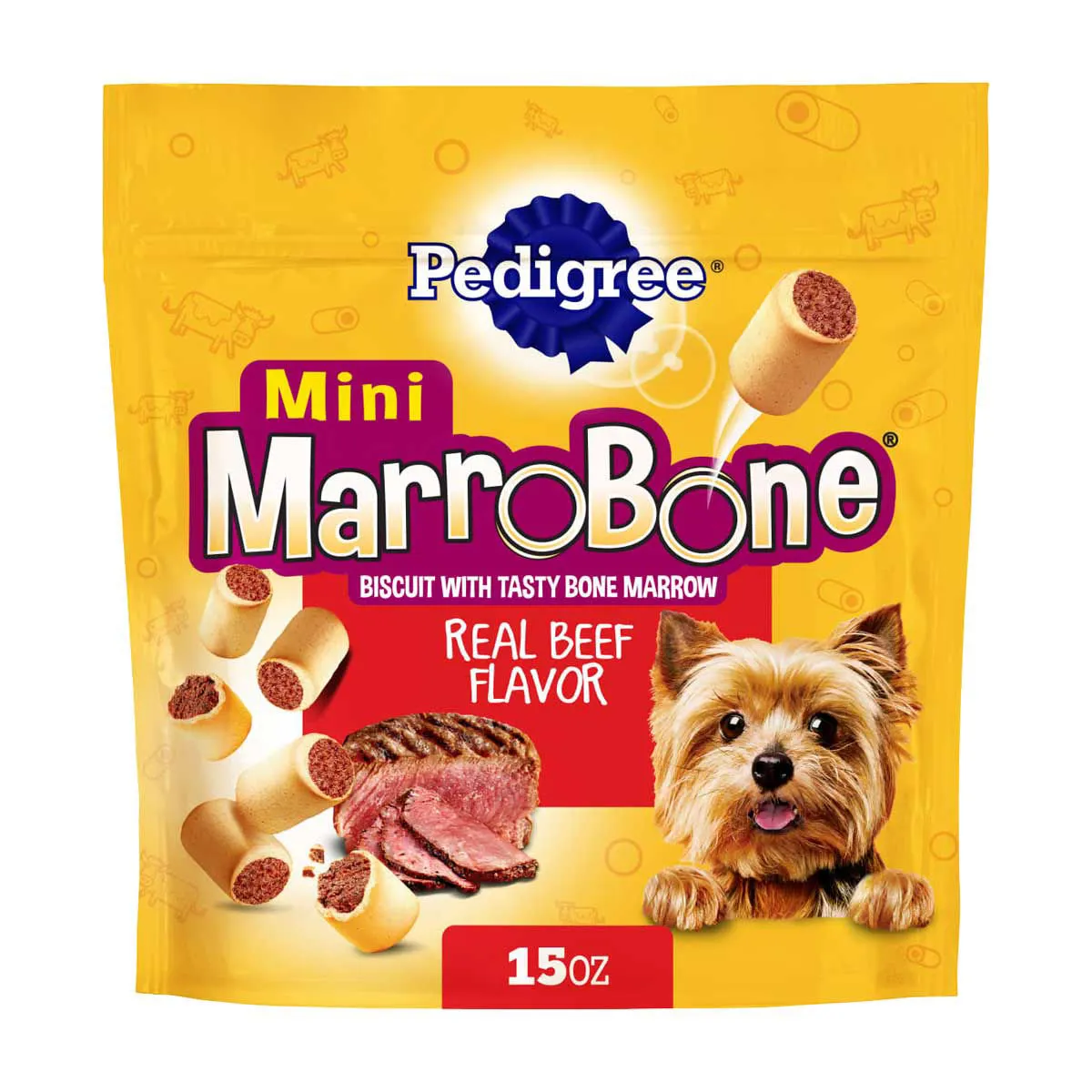 Pedigree Dry Dog Treats MarroBone Mini Real Beef Flavor, 15 oz. Bag