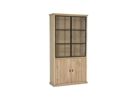 Vitrinekast Grimaldi 120,7cm - eik massief - naturel