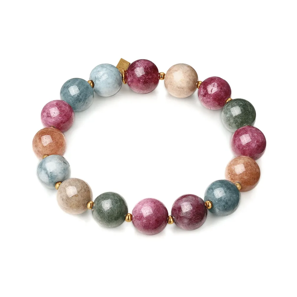 Armband in edelstaal, ronde stenen