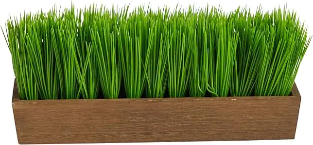 12in. Grass Artificial Plant in Decorative Planter | Lifelike Green Grass Blades, Decorative Planter Included, Maintenance-Free, Perfec…