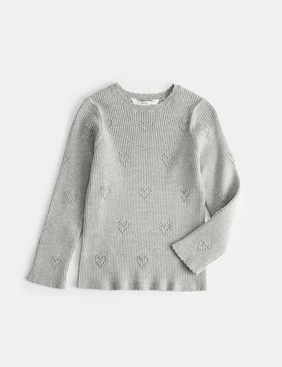 Heart Textured Knitted Top (2-10 Years)
