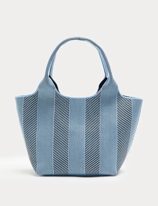 Flyknit gestreifte Tasche mit Henkel