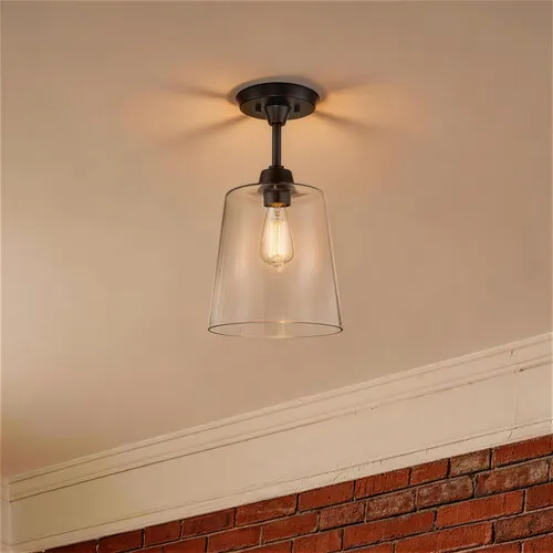 Savoy House Meridian 10"W Oil Rubbed Bronze 1-Light Semi-Flush Mount Ceiling Light