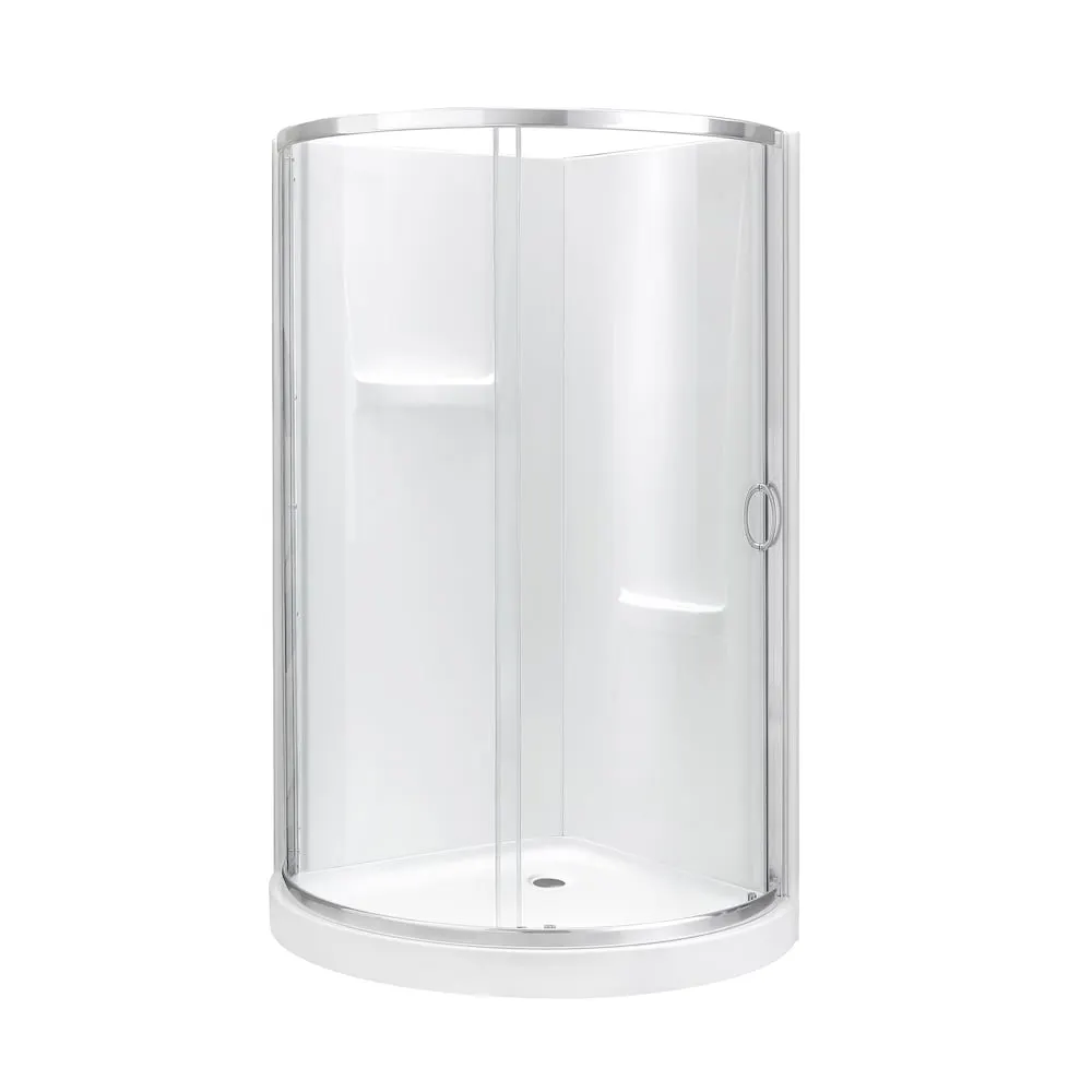 Ove Decors Breeze 32 inch L x 32 inch W x 72 inch H Corner Drain Shower Stall Enclosure in Chrome