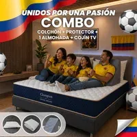 Combo Colchón Hotel Dreams Champion Sencillo 100 x 190 + Protector + Almohada + Cojín Tv
