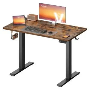 Escritorio eléctrico regulable en altura con 4 memorias, mesa de ordenador, ideal para oficina, 100x60 cm, marrón y negro