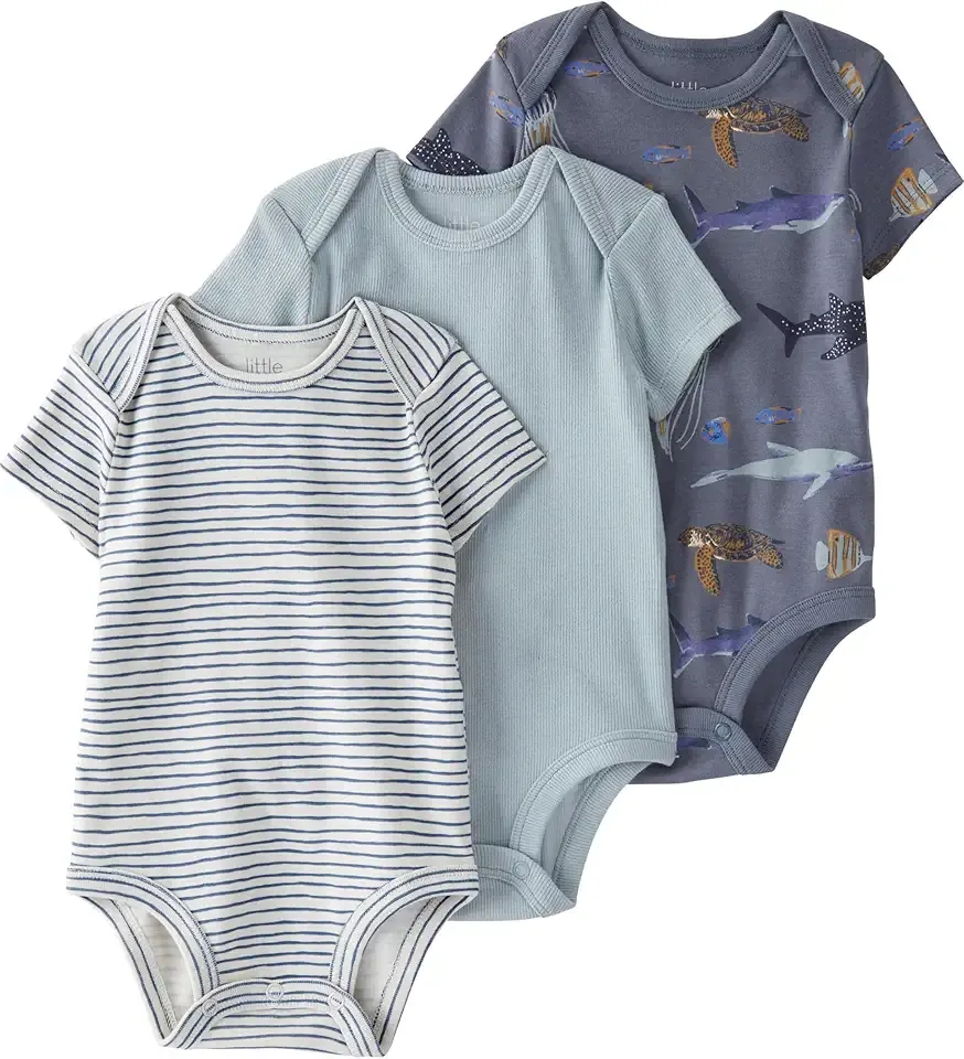 unisex-baby 3-pack Short Sleeve Bodysuits Made With Organic Cotton