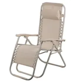 Sedia sdraio reclinabile e richiudibile, avorio mélange, Rio Esté