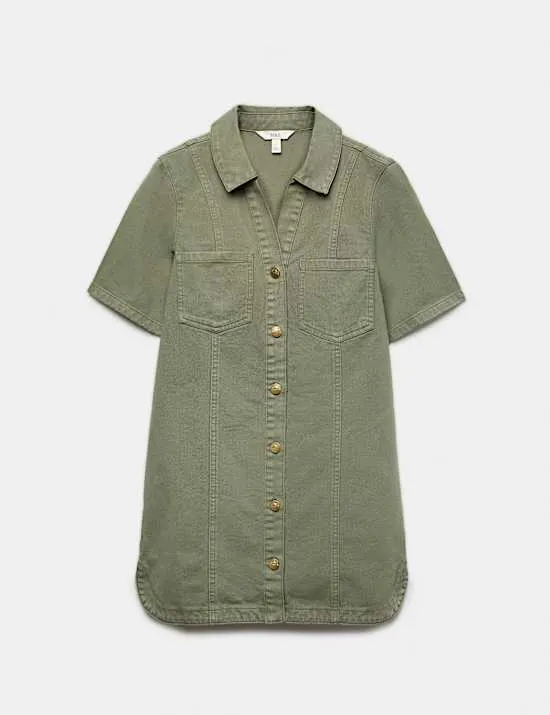 Mini-Shirtkleid aus Denim