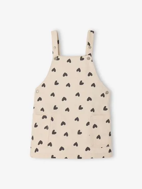 Robe salopette bébé fille cœur - écru