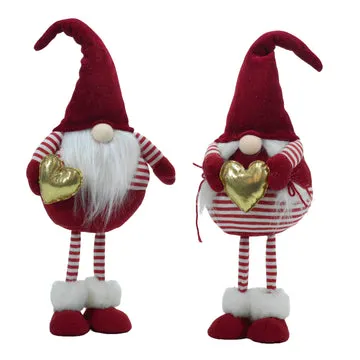 Gnomo Natalizio Rosso con cuore Oro h60 cm