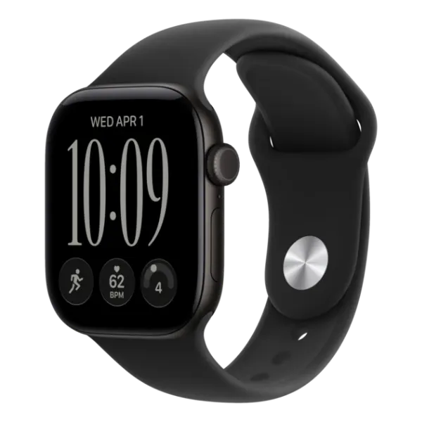 Apple Watch Series 12 GPS 42 mm svart aluminium, svart Sport Band - S/M