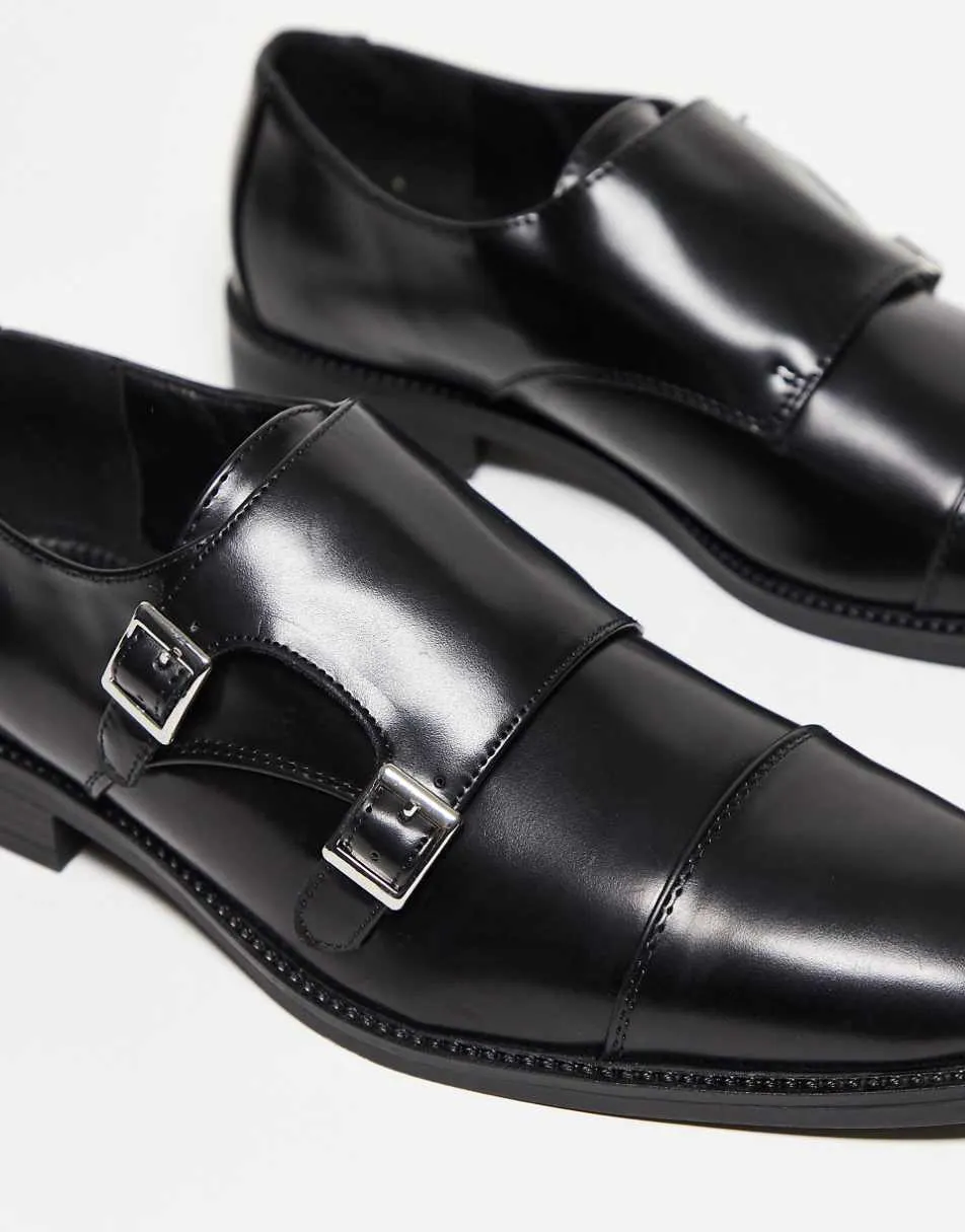 ASOS DESIGN smart monk shoes in black