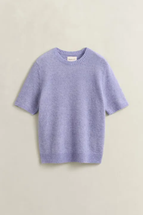 Alpaca Wool Blend Short Sleeve Sweater