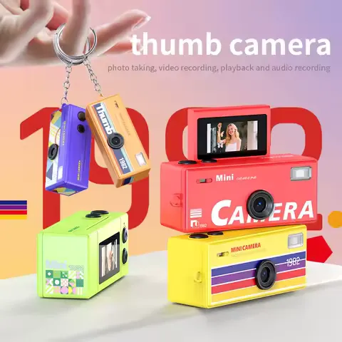 Magecam Thumb Keychain Camera 0.96inch Flip Screen Retro CCD Mini Digital Camera 720P Very Small Camcorder Video Recorder
