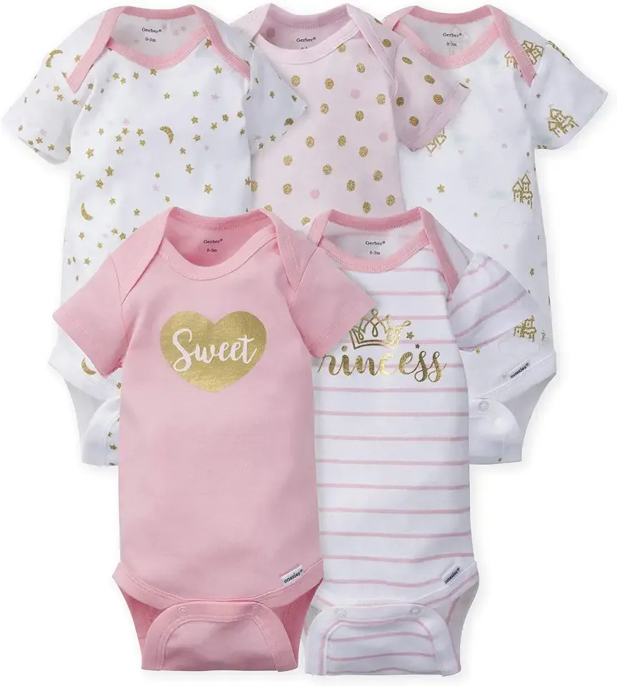 Unisex Baby 5-Pack Short-Sleeve Onesies