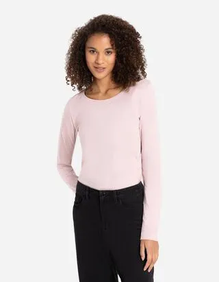 Maglia a manica lunga - Percentuale di tessuto elasticizzato - Rosa chiaro