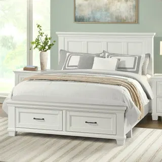 Rose Universal Broadmoore Bed Frame with Storage, White
