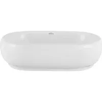 Bacha de apoyo para baño redonda ovalada blanca 50 cm