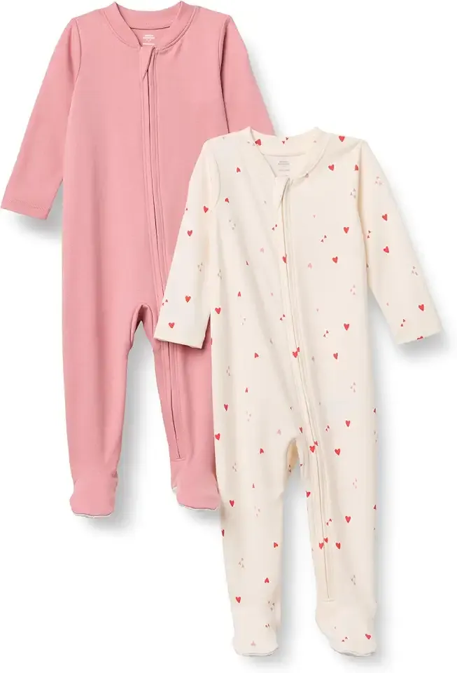 x Sofia Grainge Unisex Babies' Cotton Footed Sleep and Play One-piece Bodysuit, Pack of 2
