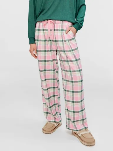 Forest Check Bamboo Flannelette Wide Leg Pj Pant
