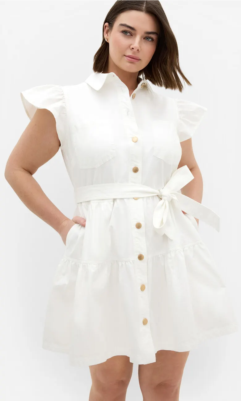 Kelise Cotton Mini Dress - ivory