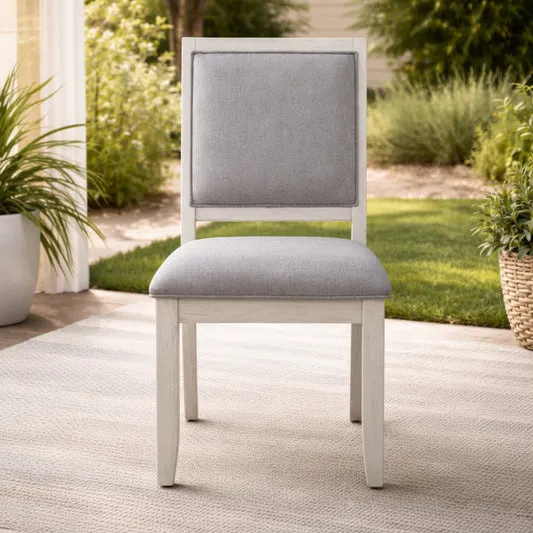 Canova 38" Side Chair (1-Piece) by Steve Silver Company - White/Gray