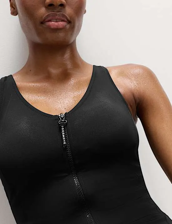Active Zip Through Swimsuit