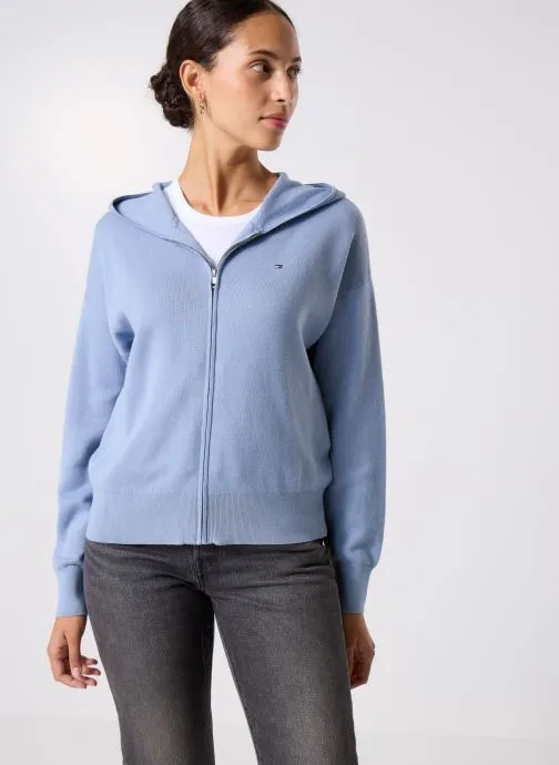 Vesten Co Jersey Stitch Zip WW0WW42018C2B dames blauw