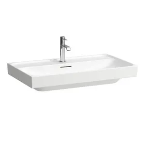 LAUFEN MEDA lavabo, empotrable, 800x460mm, 3 agujeros para grifo, con rebosadero, H8101174001081, Color: blanco