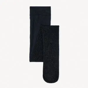 Collants fins unis noir pailletés 50 deniers pour bébé fille
