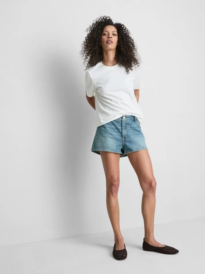 Mini short en denim de coton